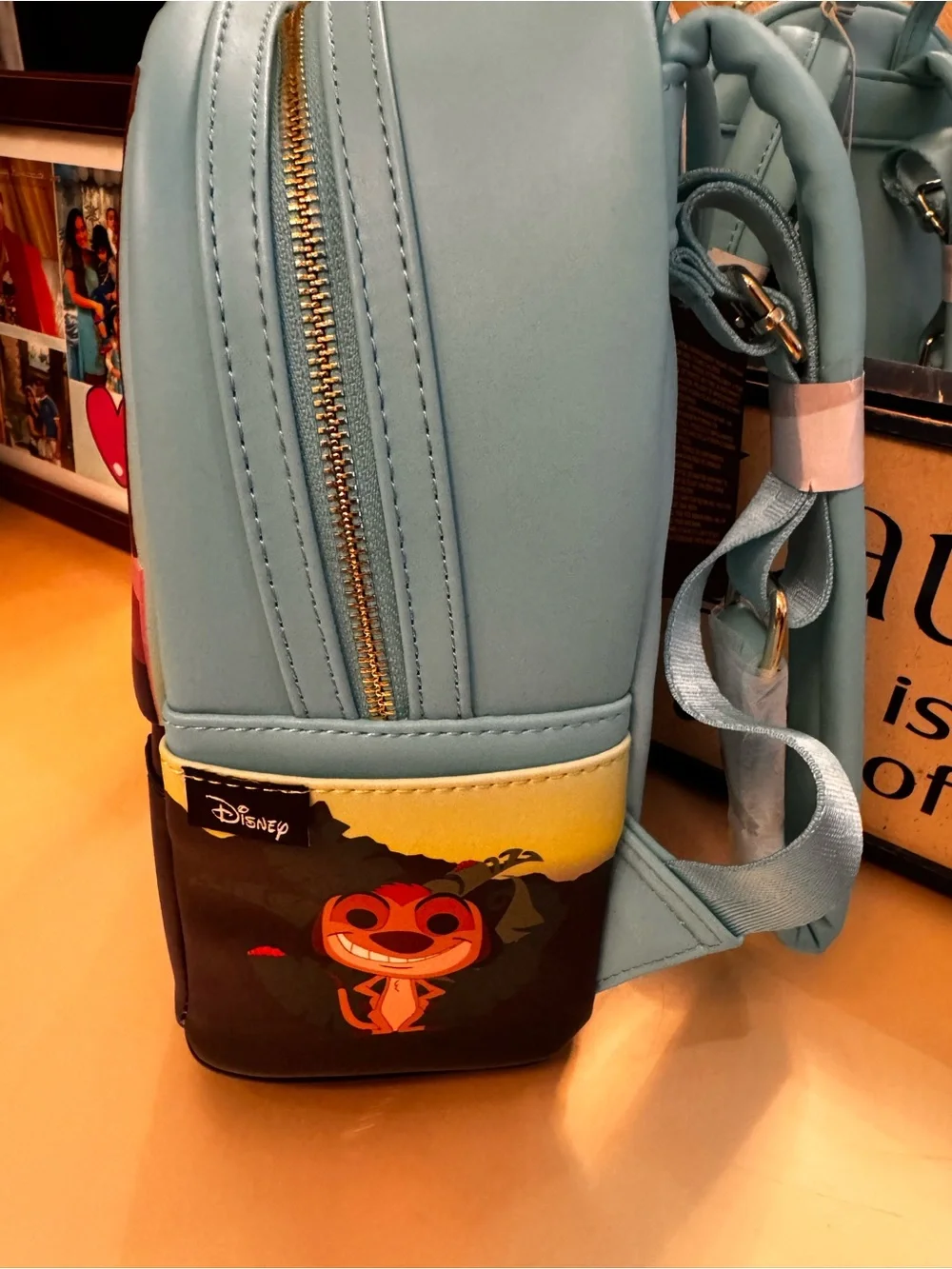 Loungefly pop Lion King Kids Backpack in Light Blue and Pink